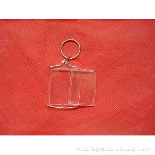 OEM Crystal Plastic openable Acrylic Keychain can replace p